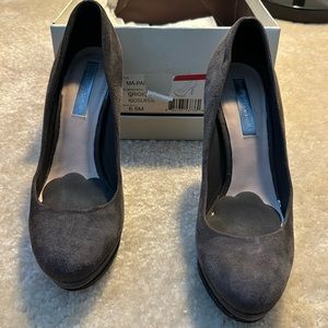 Grey suede heels
